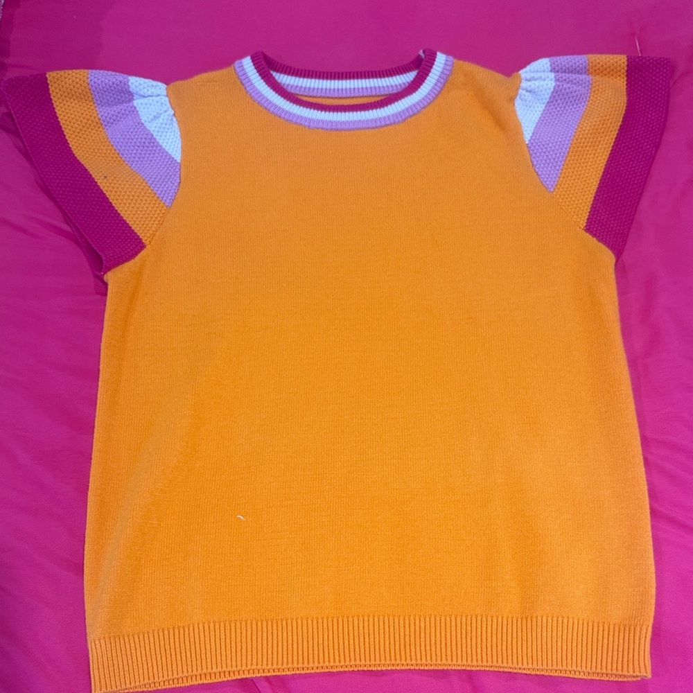 Colorful Short Sleeve Sweater